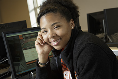 Person in front of computer