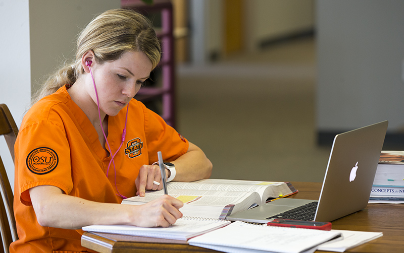 student using computer