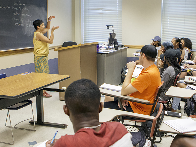 Classroom with teacher and students