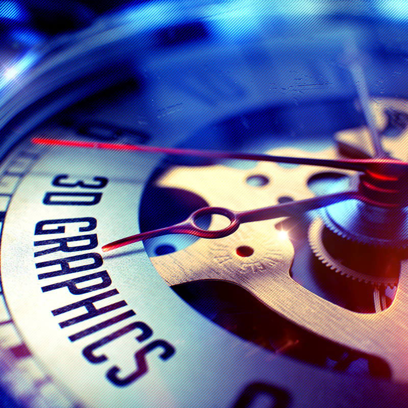 3D Rendered Clock with text